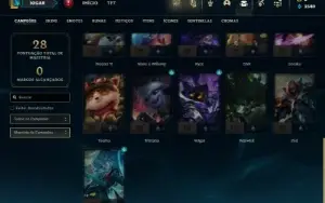 Unranked com 26 Champs e 3 Skins