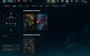 Unranked com 26 Champs e 3 Skins