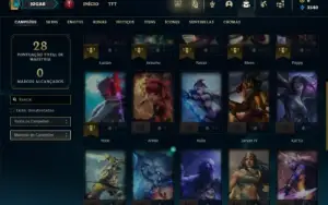 Unranked com 26 Champs e 3 Skins