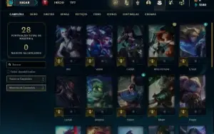 Unranked com 26 Champs e 3 Skins