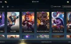 Conta wild rift com 54 skins, quase todos os campeões