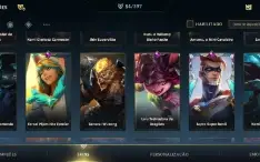Conta wild rift com 54 skins, quase todos os campeões