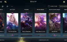 Conta wild rift com 54 skins, quase todos os campeões