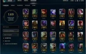 Conta de lol platina 4 150 reais