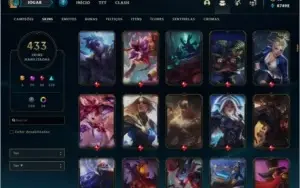 CONTA LVL 206 - 433 SKINS - TODOS OS CAMPEÕES + 5 GEMAS