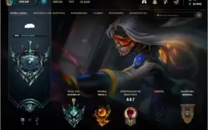 CONTA LVL 206 - 433 SKINS - TODOS OS CAMPEÕES + 5 GEMAS