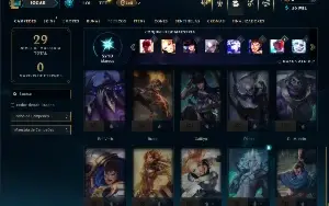 Mestre com 20 champs e 7 Skins