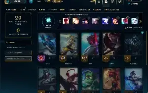 Mestre com 20 champs e 7 Skins