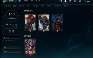 Conta bronze 1 com TODOS os champs e 160 Skins