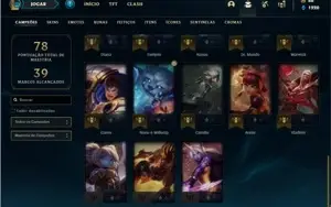 Conta bronze 3 com 33 Champs  e 13 Skins + 3 Fragmentos