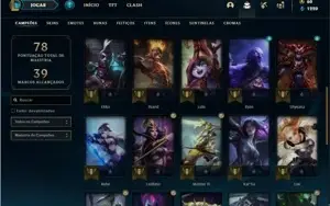 Conta bronze 3 com 33 Champs  e 13 Skins + 3 Fragmentos