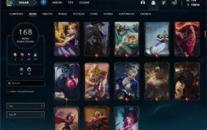 Conta diamante 2 e 4 com TODOS os champs e 168 Skins + 4 Vit