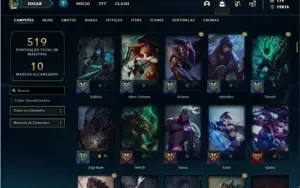 Conta diamante 2 e 4 com TODOS os champs e 168 Skins + 4 Vit