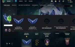 Conta diamante 2 e 4 com TODOS os champs e 168 Skins + 4 Vit