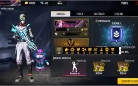 Conta de Free Fire level 61 super gemada