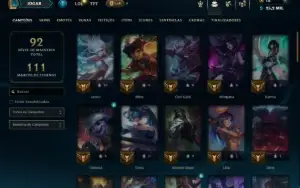Unranked com 60 Champs e 5 Skins