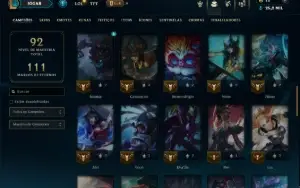 Unranked com 60 Champs e 5 Skins