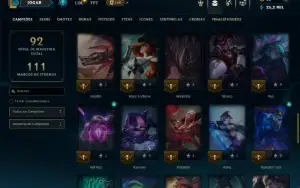 Unranked com 60 Champs e 5 Skins