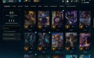 Unranked com 60 Champs e 5 Skins