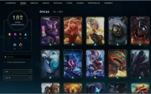 Conta com ALL Champions - 182 Skin's - 7 Páginas de Runas