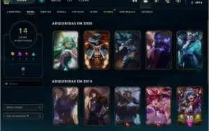 Conta Platina 1, 99pdl, lv 89, 59 champs e 14 skins