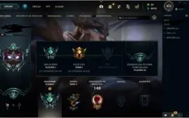 Conta Platina 1, 99pdl, lv 89, 59 champs e 14 skins