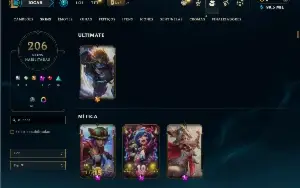 Ferro 3 com TODOs os champs e 206 skins ( MID / ADC )