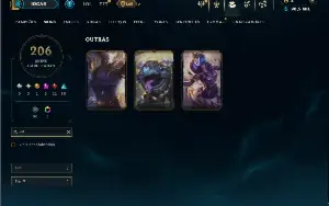 Ferro 3 com TODOs os champs e 206 skins ( MID / ADC )