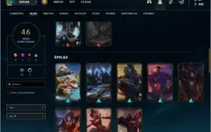 Conta diamante 3 com 83 champs e 46 skins