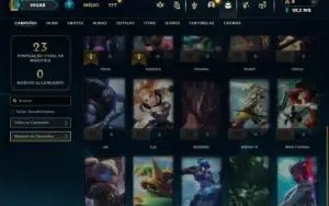 Mestre com 25 Champs e 1 Skin + 14 Fragmentos