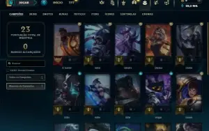 Mestre com 25 Champs e 1 Skin + 14 Fragmentos