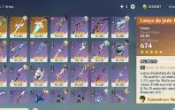 Ar55 Xiao,Ganyu,Mona,Tighnari,Lança de Jade, Falcão, Orgulho