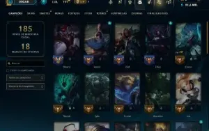 Ouro 3 com 40 Champs e 12 Skins