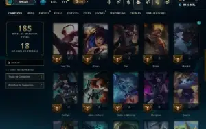 Ouro 3 com 40 Champs e 12 Skins