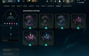 Ouro 3 com 40 Champs e 12 Skins