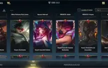 Conta com 232 skins, todos os passes.