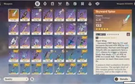 Conta AR 46 - 4 Chars 5* - Arma 5* - 3300+ Primogens