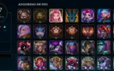 Conta LOL lvl 531 com 416 skins, 438 emotes, 377 ícones +