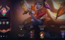 Conta LOL lvl 531 com 416 skins, 438 emotes, 377 ícones +
