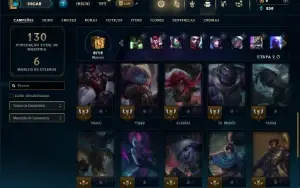 Unranked com 30 Champs e 7 Skins