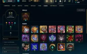 Unranked com 30 Champs e 7 Skins