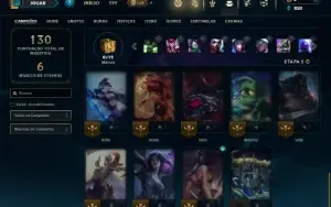 Unranked com 30 Champs e 7 Skins