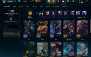 Unranked com 30 Champs e 7 Skins