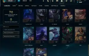 Platina 4 com 50 Champs e 17 Skins + 2 Fragmentos