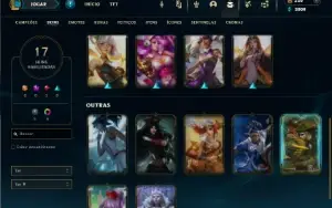 Platina 4 com 50 Champs e 17 Skins + 2 Fragmentos