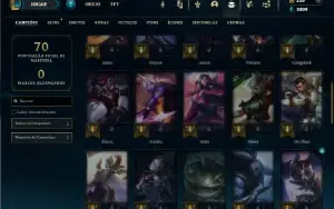Platina 4 com 50 Champs e 17 Skins + 2 Fragmentos