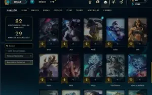 Platina 3 com 45 Champs e 14 Skins