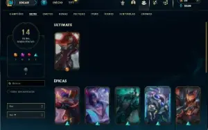 Platina 3 com 45 Champs e 14 Skins