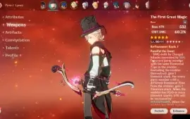 Ar 50 - Lyney + Assinatura, Ayaka, Yelan E Outros