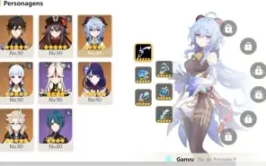 CONTA GENSHIN AR56 HUTAO C1 HOMA, GANYU c ARCO DE AMOS +11 ⭐